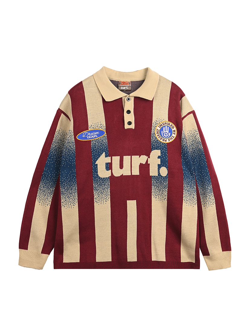 Team Maroon Knit Polo Sweatshirt