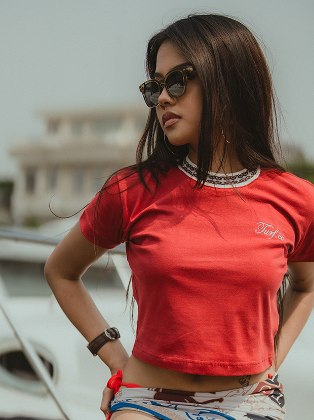 Harbor Garnet Red Baby Tee