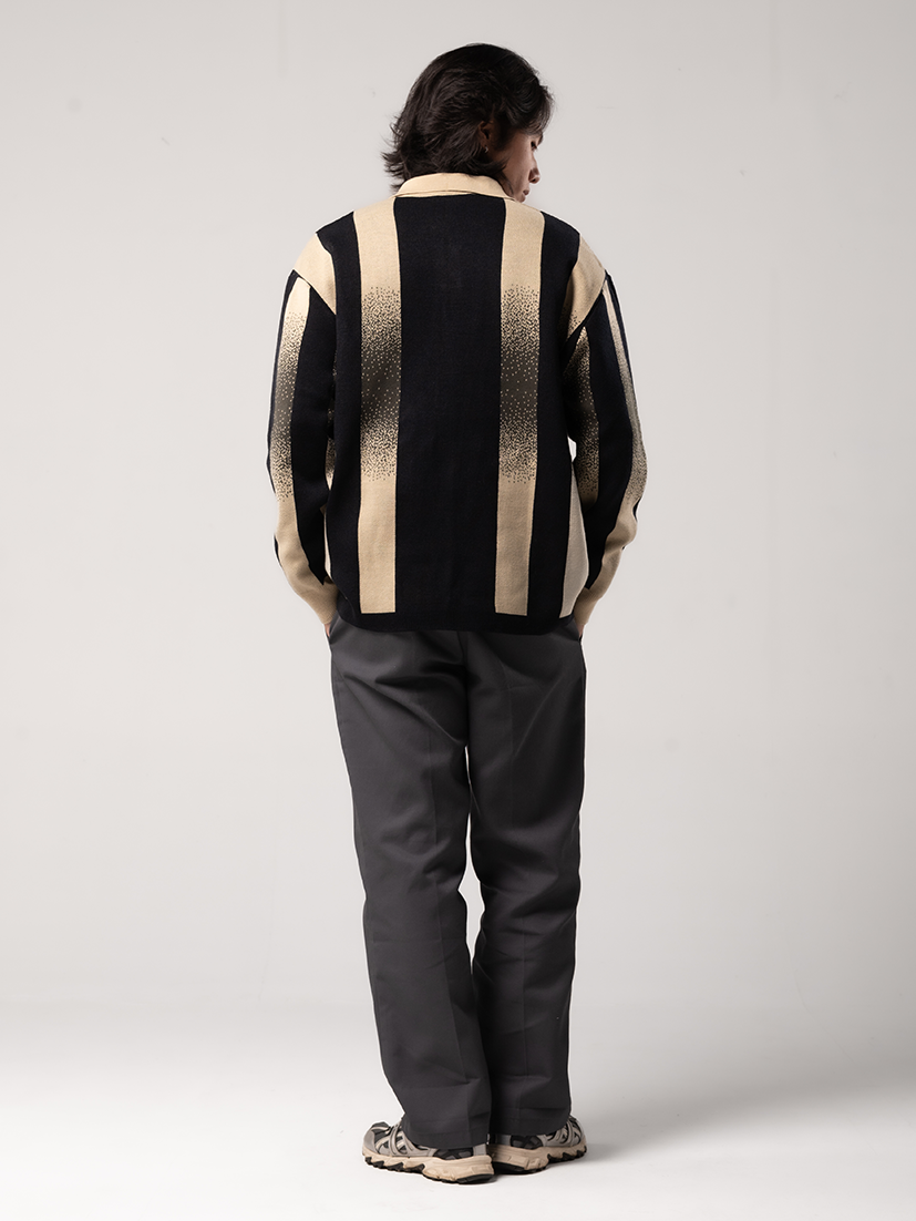 Team Black Knit Polo Sweatshirt