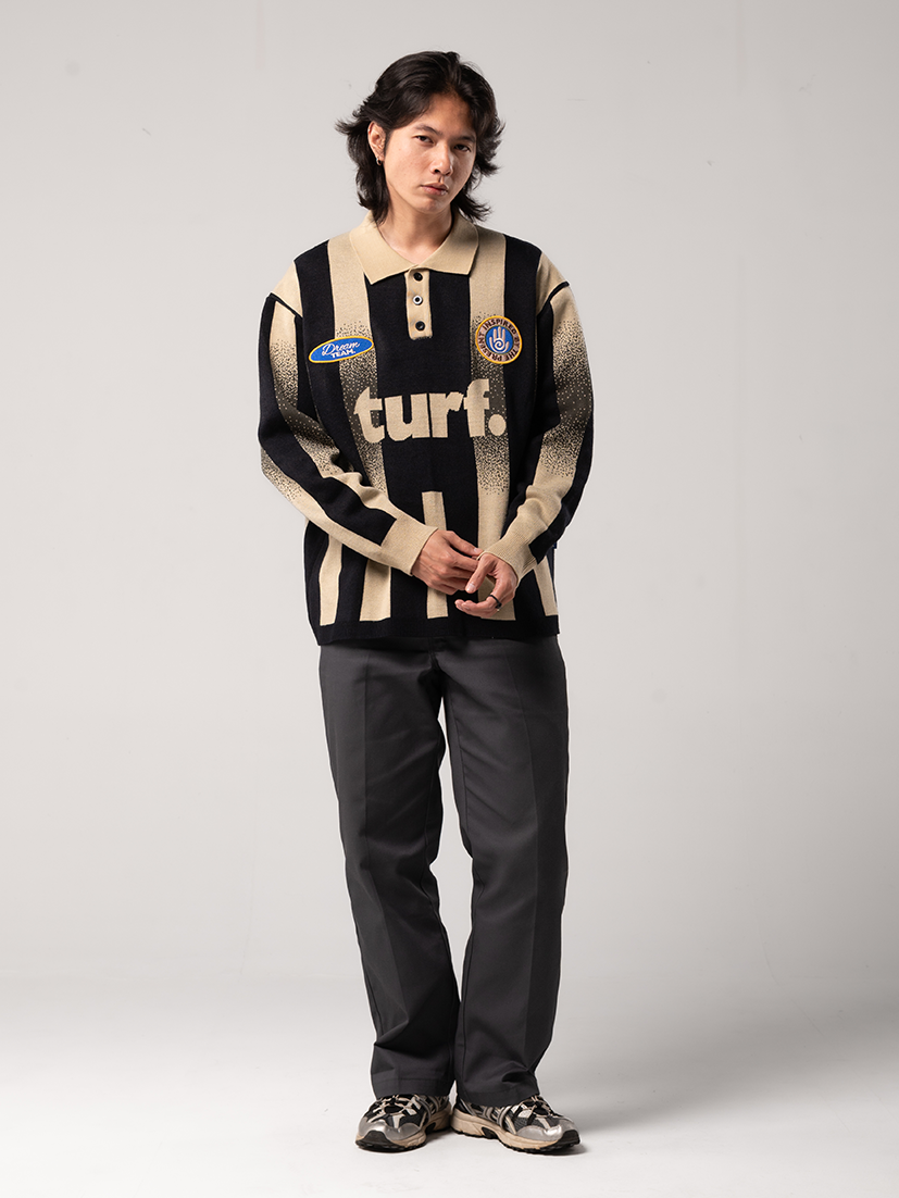 Team Black Knit Polo Sweatshirt