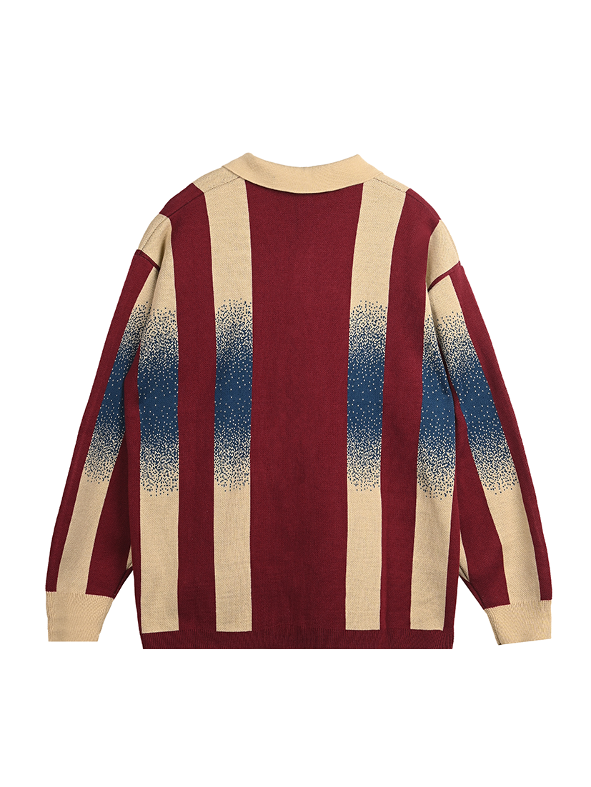 Team Maroon Knit Polo Sweatshirt