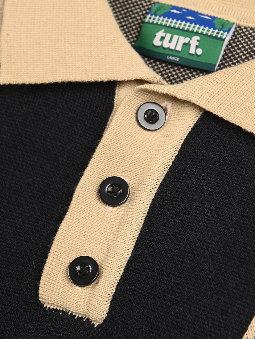 Team Black Knit Polo Sweatshirt