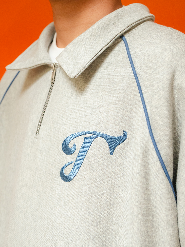Court Misty Grey Half-Zip
