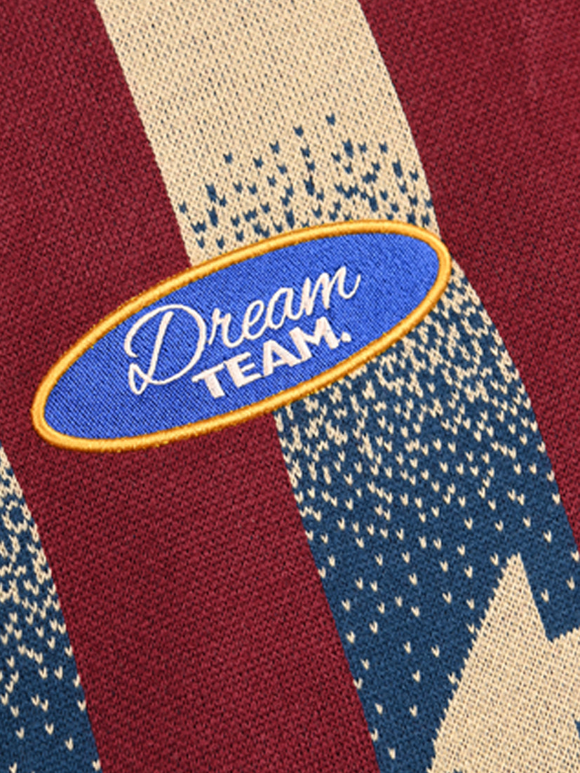 TURF - TEAM Maroon/Cream Jersey Polo Sweatshirt - Sweater Kerah Rajut Marun Krem