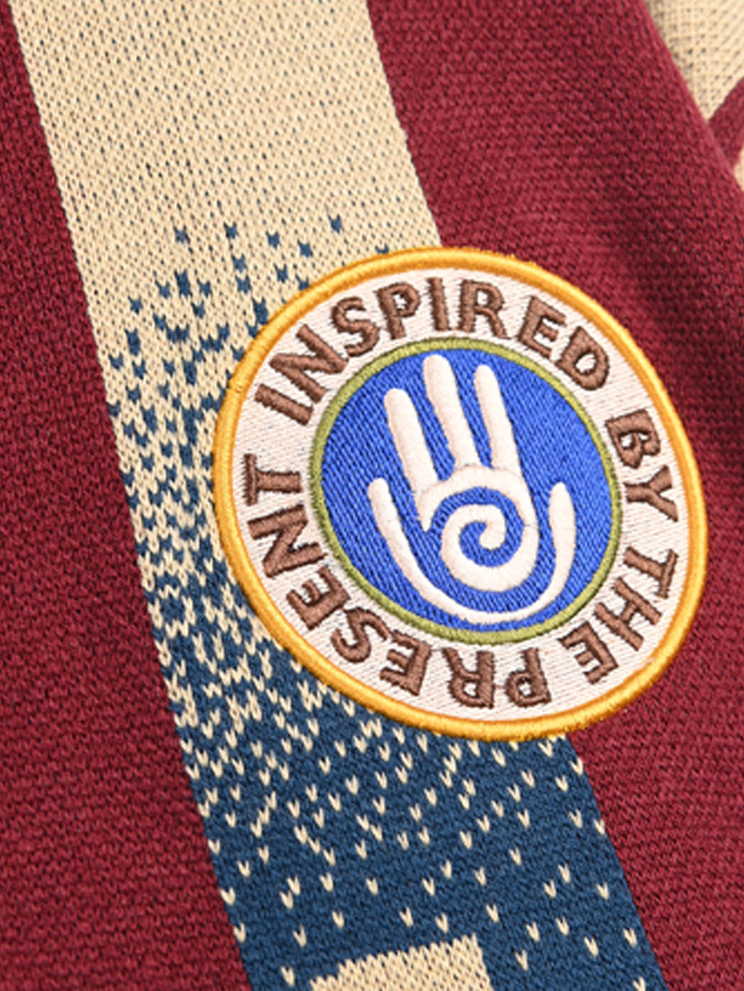 TURF - TEAM Maroon/Cream Jersey Polo Sweatshirt - Sweater Kerah Rajut Marun Krem